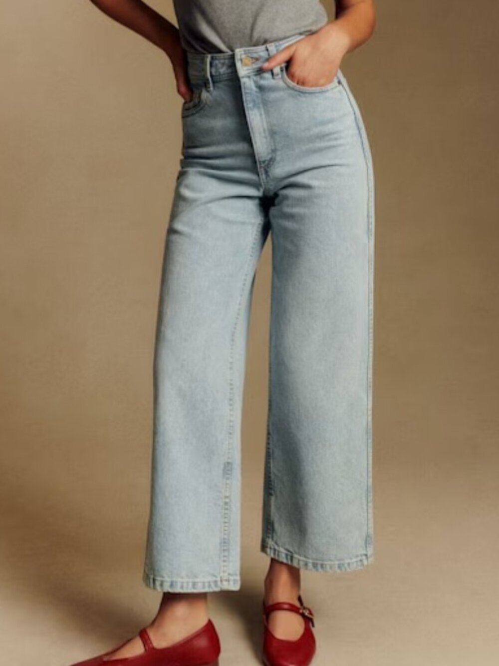 ézane Le Crop Wide-Leg Jeans - Bleach wash